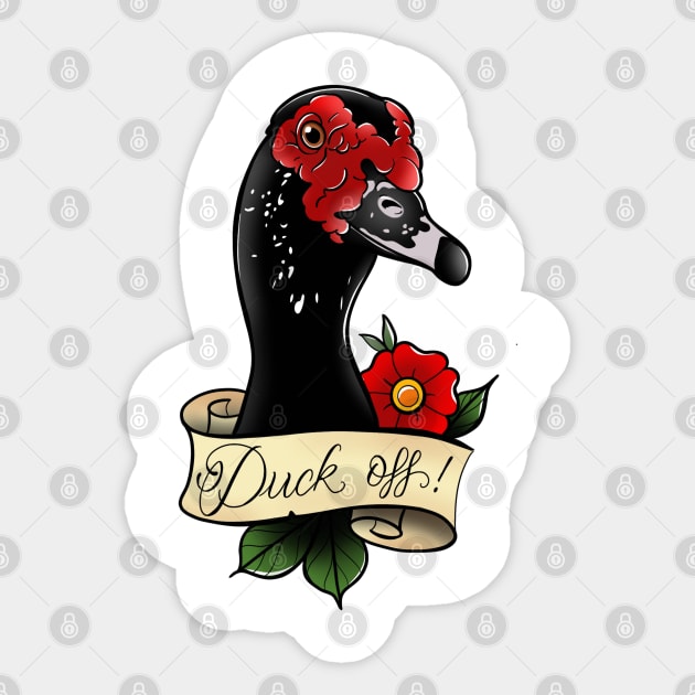 Duck off! Sticker by Jurassic Ink